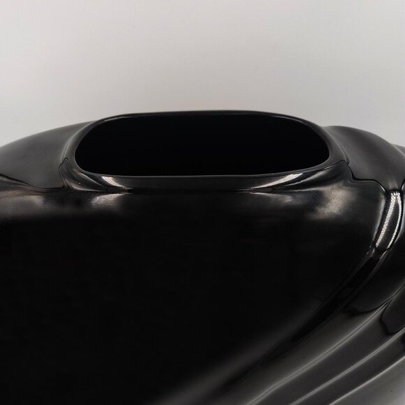 1980s Gorgeous Black Vase by Haeger in Ceramic. Made in Usa - Picture 7 of 7
